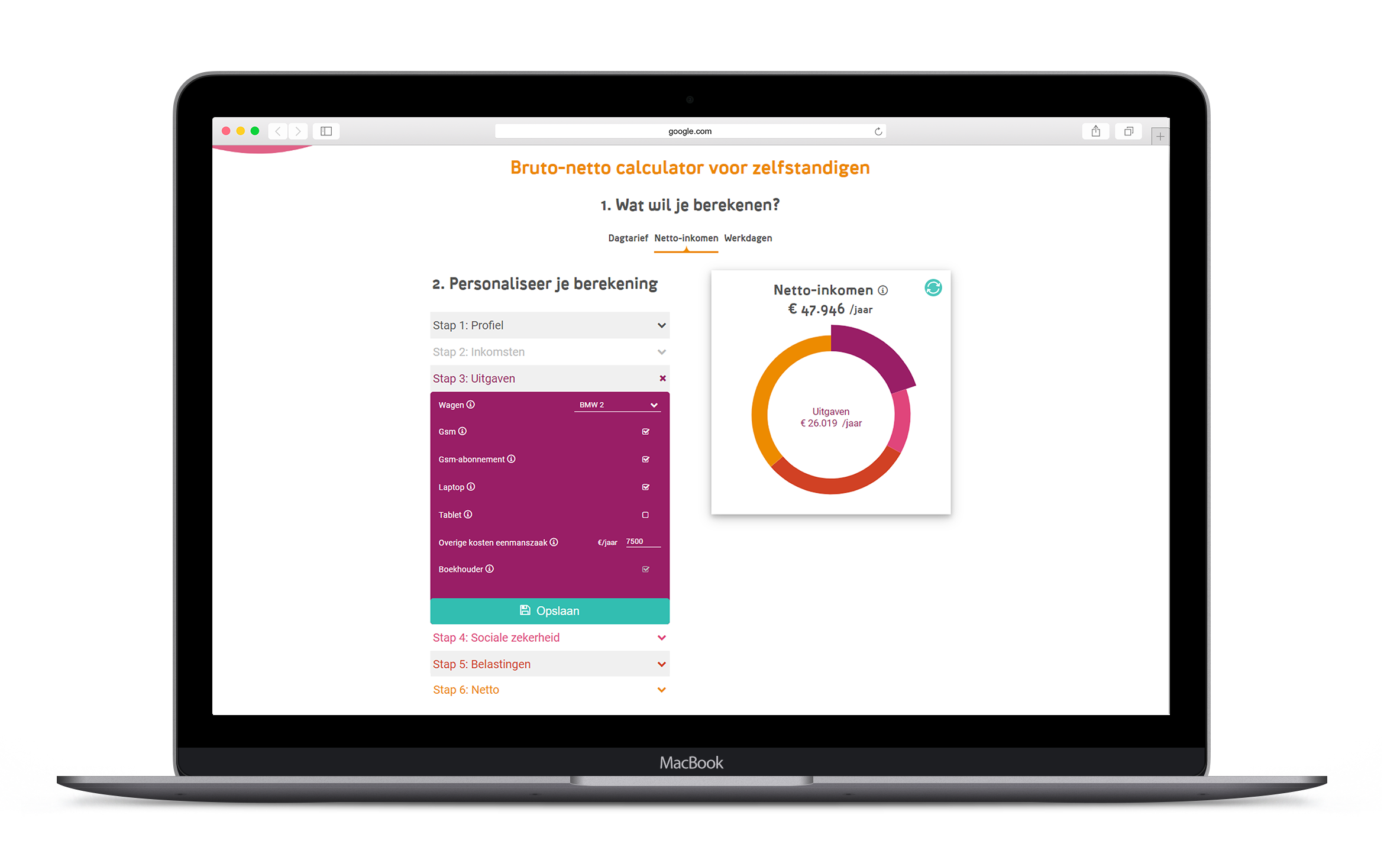 calculator voor zelfstandigen Xerius